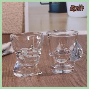 [Epih] 1PC New Unique Beer Cup Funny Men Women Body Shaped Transparent Wine Glass Bar Drinkware Cocktail Mug Coffee Juice Teacup