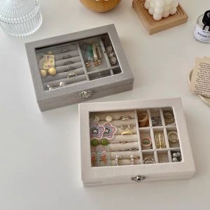 Jewelry Glass Display Organizer Collection Organizer For Storage Necklaces Bracelets Earrings Rings Women Girls Men