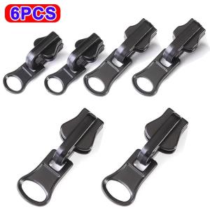 10PCS Double Sided Rotating Rail Zippers Jacket Dress Bag Luggage Metal Zipper Heads Repair Kit Black Pull Replacement Zipper