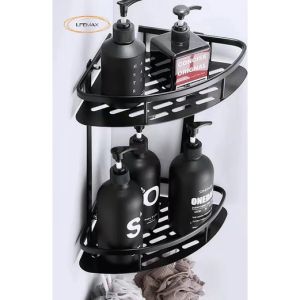 [SG Seller] No‑Drill Wall Hanging Space Aluminum Triangle Shelf Bathroom Toilet Corner Storage Holder