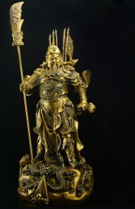 [Trả góp 0%] Tượng quan công năm cờ bằng đồng thau phong thủy Hồng Thắng