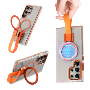 OATSBASF Bumper Phone Protective Case with Detachable Lanyard Kickstand for Samsung Galaxy S24 Ultra