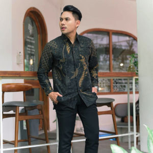 Baju batik Pria lengan panjang bahan katun premium baturaden reguler fit