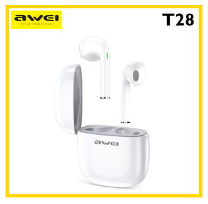 Awei T28 TWS Bluetooth V5.1 Wireless Earphones Type-C Charging with 500mAh Charging Case