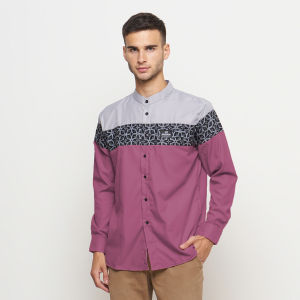 Baju Koko Pria Lengan Panjang Motif Batik Yudistira New