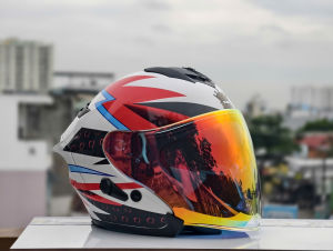 Nón bảo hiểm 3/4 2 kính Royal M979 (ROC 09) tem Dragon Boy chính hãng gắn kính màu siêu đẹp tặng khăn ninja và túi rút