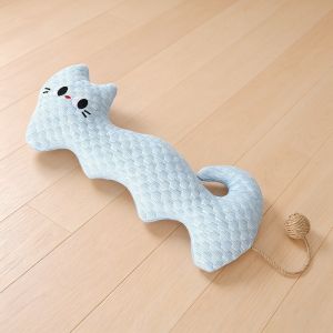 LANDIS Breathable Pet Cooling Pillow with Sisal Ball Long Strip Cat Shaped Pillow Toys Pillow Soft Cat Sleeping Pillow Deep Sleep