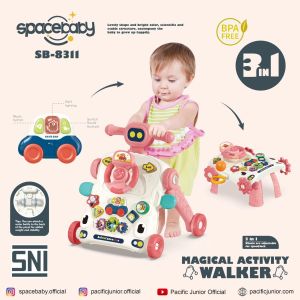 Spacebaby Activity Walker 3 In 1 SB-8311 (SB-8311) - Baby Push Walker