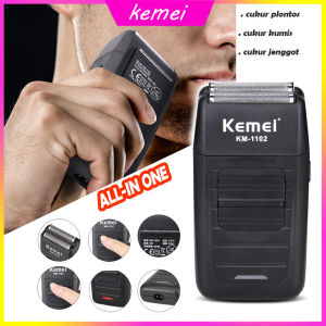 Alat Cukur Rambut Plontos Cukur Rambut Kumis Cukur Jenggot Kemei KM-1102 Cukur Botak Licin