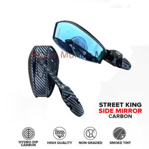 Street King Side Mirror v1 Carbon Fiber Design Blue Lens CNC Alloy Suma Motorcycle