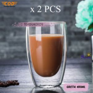 GELAS DOUBLE WALL / GELAS MOCTAIL / GELAS KACA CUP/GELAS DOUBLE LAYER (( BISA COD )