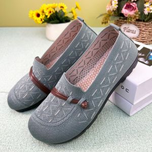 Free Shipping Summer Lightweight Breathable Flat Shoes WomenS And Elderly WomenS Slip-On Shoes Non-Slip Soft-Soled And Lightweight Suitable For Mothers And Elderly Women