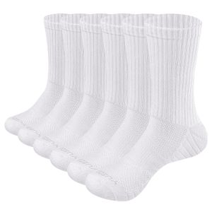 YUEDGE Men Comfortabl Breathable Cotton Cushion Black Crew Athletic Training Trekking Hiking Sports Socks 6 Pairs 37-46 EU2026