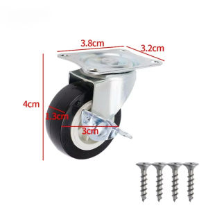 Anglebabylife 4 bộ bánh khớp xoay phổ quát có ốc vít chống chịu lực cao câm bánh xe nội thất phụ kiện nội thất Con lăn xoay vận chuyển 360 °