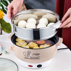 Panci Listrik Multifungsi Memasak Steamboat Pot Periuk Nasi stainless steel Air Biru