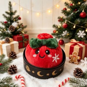 MAYIT Vải nhung Đồ chơi bóp hình bánh bao Giáng sinh Ông già Noel Người tuyết Đồ chơi cảm giác cho búp bê Hươu Đồ chơi nhồi bông bóp Quà tặng