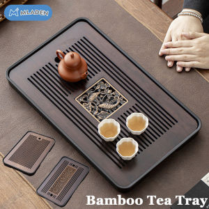 MLADEN Fashion Rectangle Bamboo Tea Set Tray Household Tea Drain Tray Chinese Gongfu Bamboo Tea Tray 茶盘