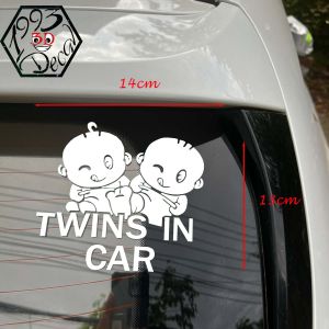 DECAL [MÀU TRẮNG]  BABY IN CAR trang trí xe giữ an toàn giao thông nổi bật chống nước chống xước xinh xắn định hình