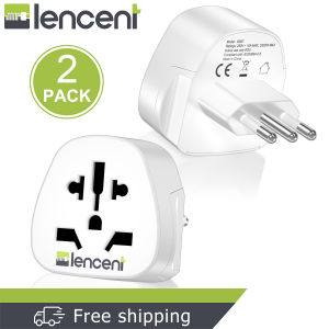 LENCENT 2 X World to Italy Travel Adapter Philippines to Italy Universal Adapter Charger Converters Plug Adapter