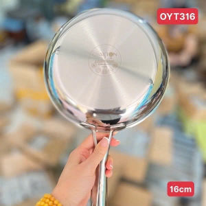 Chảo inox OYATTON 16202628cm chảo inox chống dính OYATTON chảo cạn inox liền khối chảo inox bếp từ OYATTON