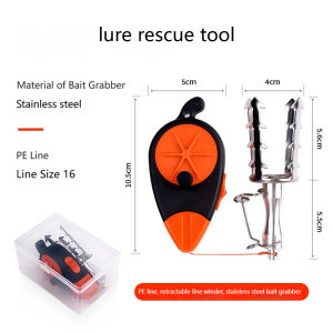 Fish Luew Hook Remover With 30M Line Fishing Bait Retriever Tackle Rescue Tool Stainless Steel Bait Remover Fishing Line Cutter