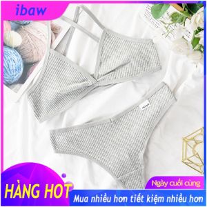 Bộ 2 chiếc áo ngực áo lót không gọng gợi cảm cho đồ lót gợi cảm áo ba lỗ có gân Bộ đồ lót hở eo thời trang màu hồng sis