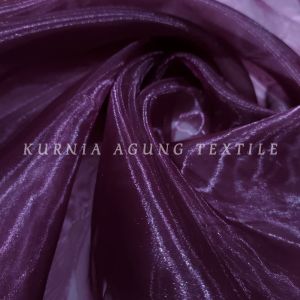 Kain Organdi Kaca Silk Grade A Premium warna BURGANDY Bahan Dekorasi Gamis Kebaya Dress Korea Modern
