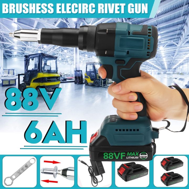 【fen7855】88V 110-240V Brushess Electric Rivet Guns Insert Riveting Tool ...