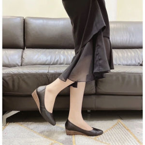 Giày Công Sở Nữ - Giày Đế Xuồng Nữ HT.NEO Da Bò Thật Êm Mềm Đế Cao 5cm Thiết Kế Sang Trọng Lịch sự Cá Tính GM-10