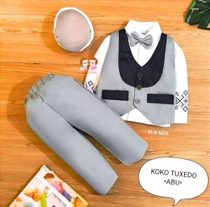 Setelan Koko Muslim Anak Laki - Laki Model Jas Rompi Premium - Baju Bayi Cowok
