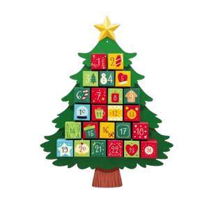 YUHENNY Handmade Christmas Advent Calendar Parent-child Interactive DIY Santa Hanging Advent Calendar Family Christmas Activity 24 Days Countdown Calendar Winter Holiday