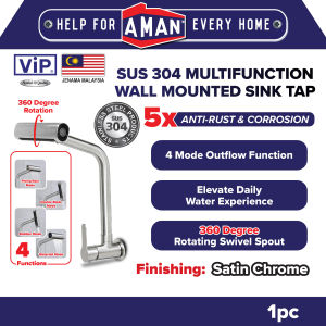 ViP 360° Rotation Multi Functional Faucet Sink Kitchen Faucet 304 Stainless Bathroom Faucet Wall SS