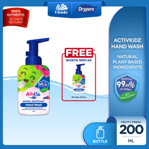[Limited Time Buy 1 Free 1] ActivKidz by Drypers Handwash AntiBac Moistfoam-Super Berries(200ml)