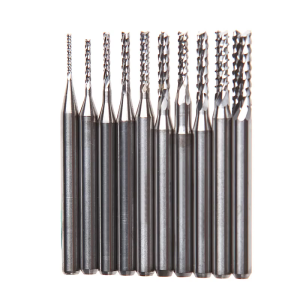 10Pcs 1/8 0.8-3.175mm Drill Bits Engraving Cutter Rotary PCB End Mill Set