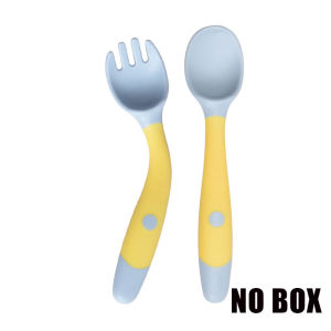 2PCS Baby Bendable Spoon & Fork Set Kid Twist Feeding Soft Learning Training Spoon BPA Free Kids’Training Twist Spoon & Fork