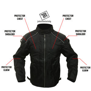 Jaket Motor Full Protektor Tahan Angin Hitam