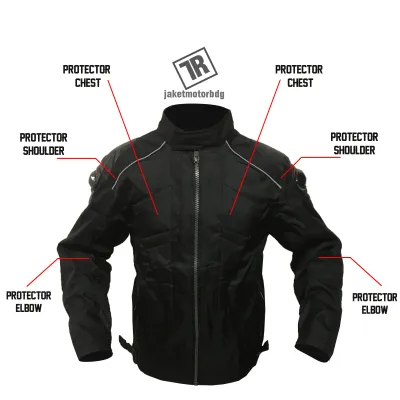 Jaket Motor Full Protektor Tahan Angin Hitam