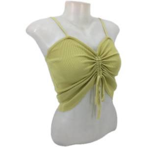 RM chic slim fit inner spaghetti strap knitted cropped top for women #0336