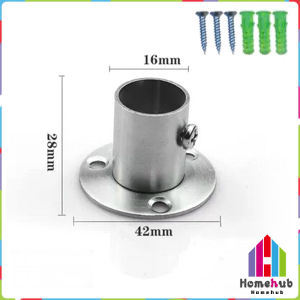 HB 1pcs Stainless steel Round Tube Pipe Curtain Rod Holder Flange Seat