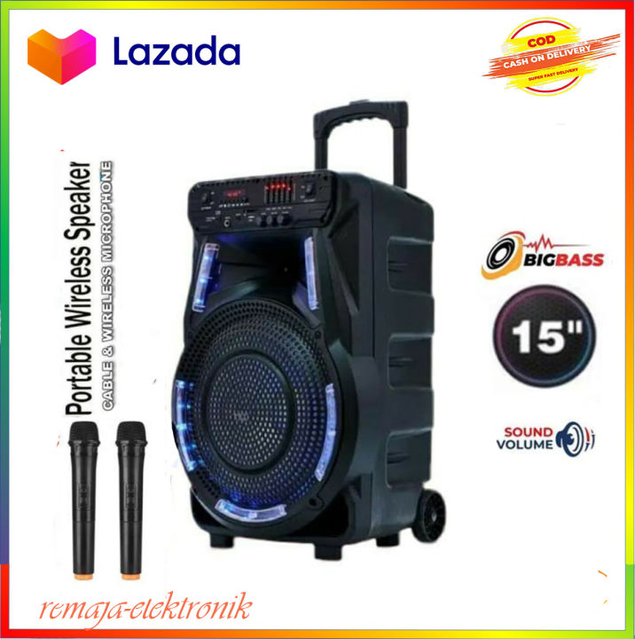 NEW SPEAKER PORTABLE WIRELESS NOISE 899 C 15 INCH ORIGINAL SUPER