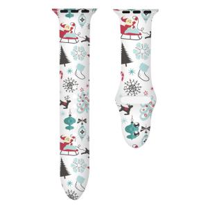Christmas Gift Silicone Band For Apple Watch Series 8/7 45mm 41mm Watch Bracelet Cartoon Printed For Apple Watch 8 7 6 SE 5 4 3 2 1 Gift