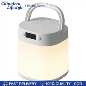 Portable Breastfeeding Night Lamp with Clock Touch Cordless Table Lamp for Toddler Kids Adults Bedroom Living Room