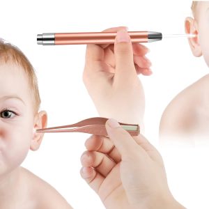 Ear Pick Set Luminous Ear Spoon Tweezers Ear Wax Removal Tool LED Light Earpick Children Baby Ear Cleaning Care Kit
