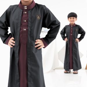 Jubah Kardigan Anak Jubah 2 Layer 1-8 Tahun Farhan Series Assuffah