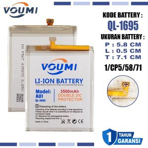 VOUMI QL-1695 Baterai Battery Double IC Power high Capacity Compatible Hp Samsung Galaxy A01 / SM-A015F / QL1695
