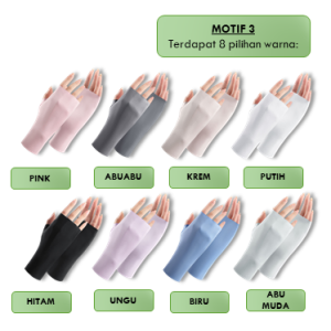 Sarung Tangan Setengah Jari Anti Panas Matahari Gloves Pelindung Sun Protection UV UPF 50+