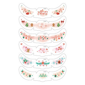 สติ๊กเกอร์กระจุดด่างดําการ์ตูนน่ารัก สติ๊กเกอร์สักใบหน้าแต่งหน้าคริสต์มาส