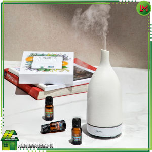 HOMECARE PH. Elegant Ceramic Ultrasonic Humidifier with Ionic Purification for Rooms up to 350 sqft