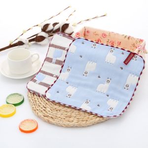 LINHU รูปทรงสี่เหลี่ยม ผ้าขนหนูเช็ดหน้าเด็ก ผ้าฝ้ายแท้แท้ ผ้าขนหนูเช็ดมือ ผ้าขนหนูอาบน้ำเด็ก แบบพกพาได้ ให้อาหารผ้าเรอ ผ้าเช็ดหน้าซับน้ำสำหรับเด็ก