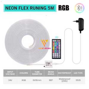 LAMPU LED NEON FLEX RUNNING 24V RGB MODE RUNING 5M 10M RHYTME PRO REMOTE WIRELESS BLUETOOTH WIFI